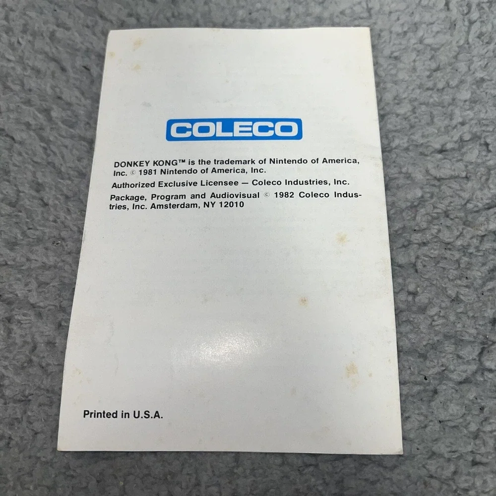 ColecoVision Donkey Kong Video Game Cartridge w/ Manual 1982